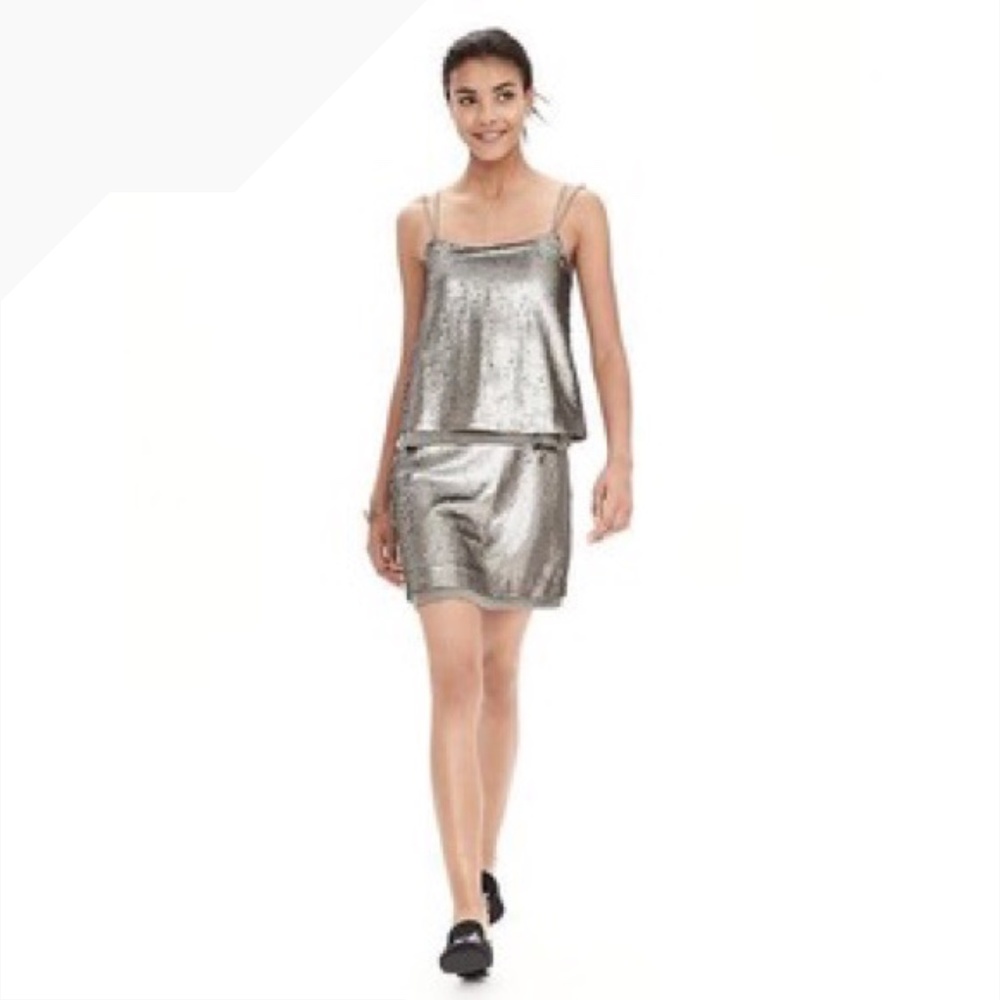 NWT metallic sequin dress 0